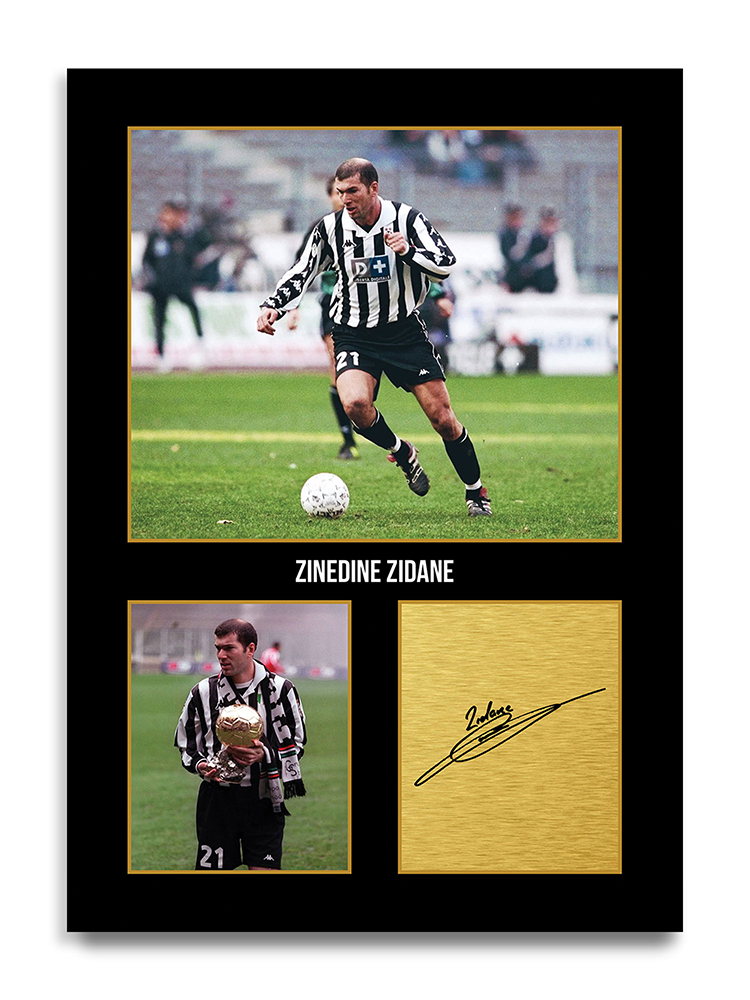 Zinedine Zidane Juventus Autographed Print Football Gift Item Decor