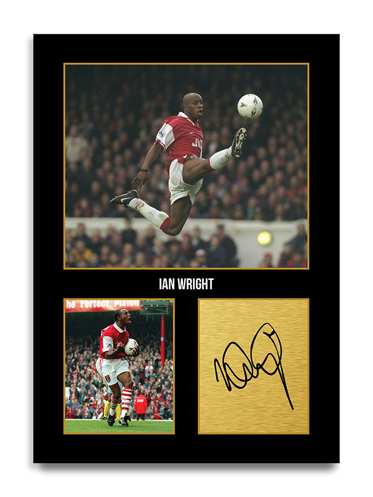 Ian Wright Arsenal Football Player Autograph Print Gift Item Wall Art Decor