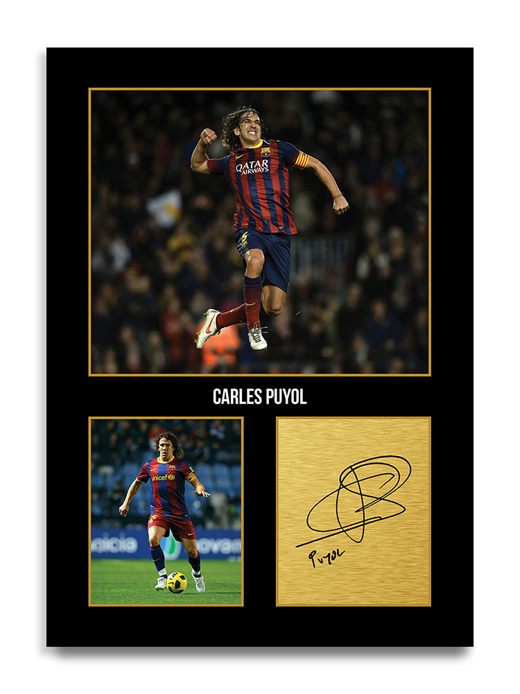 Carles Puyol Barcelona Football Player Autographed Print Gift Item Decor