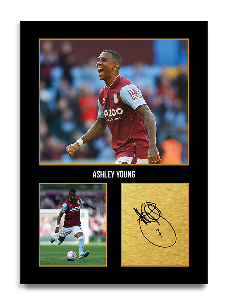 Ashley Young Aston Villa Football Player Autograph Print Gift Item Decor