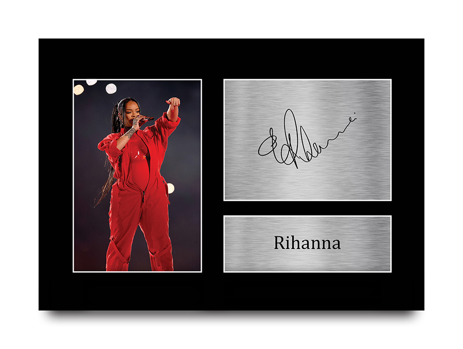 激レア　Rihanna サイン入りアートフレーム　リアーナ　希少　記念品 Rihanna Signed Pre Printed Autograph A4 Photo Gift For a Umbrella