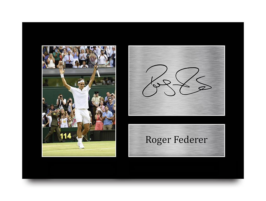 Roger Federer Signed Pre Printed Autograph A4 Photo Gift For