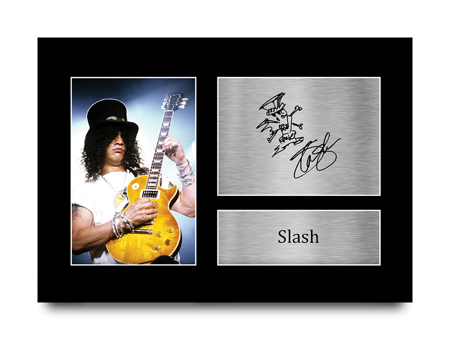 Slash Signed Pre-Printed Autographed A4 Photo Display Gift For